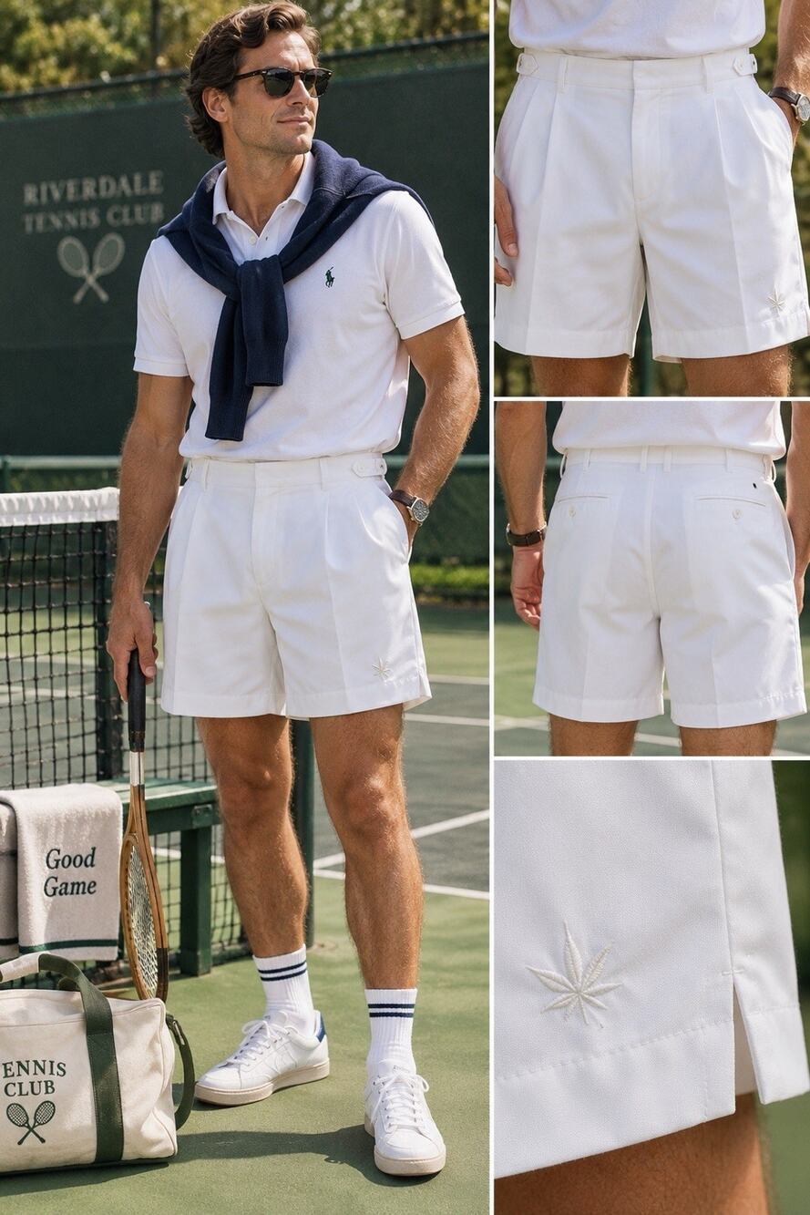 Vintage 90s BOAST Tennis Shorts Men 36 White 5” Inseam NOS NWT Preppy
